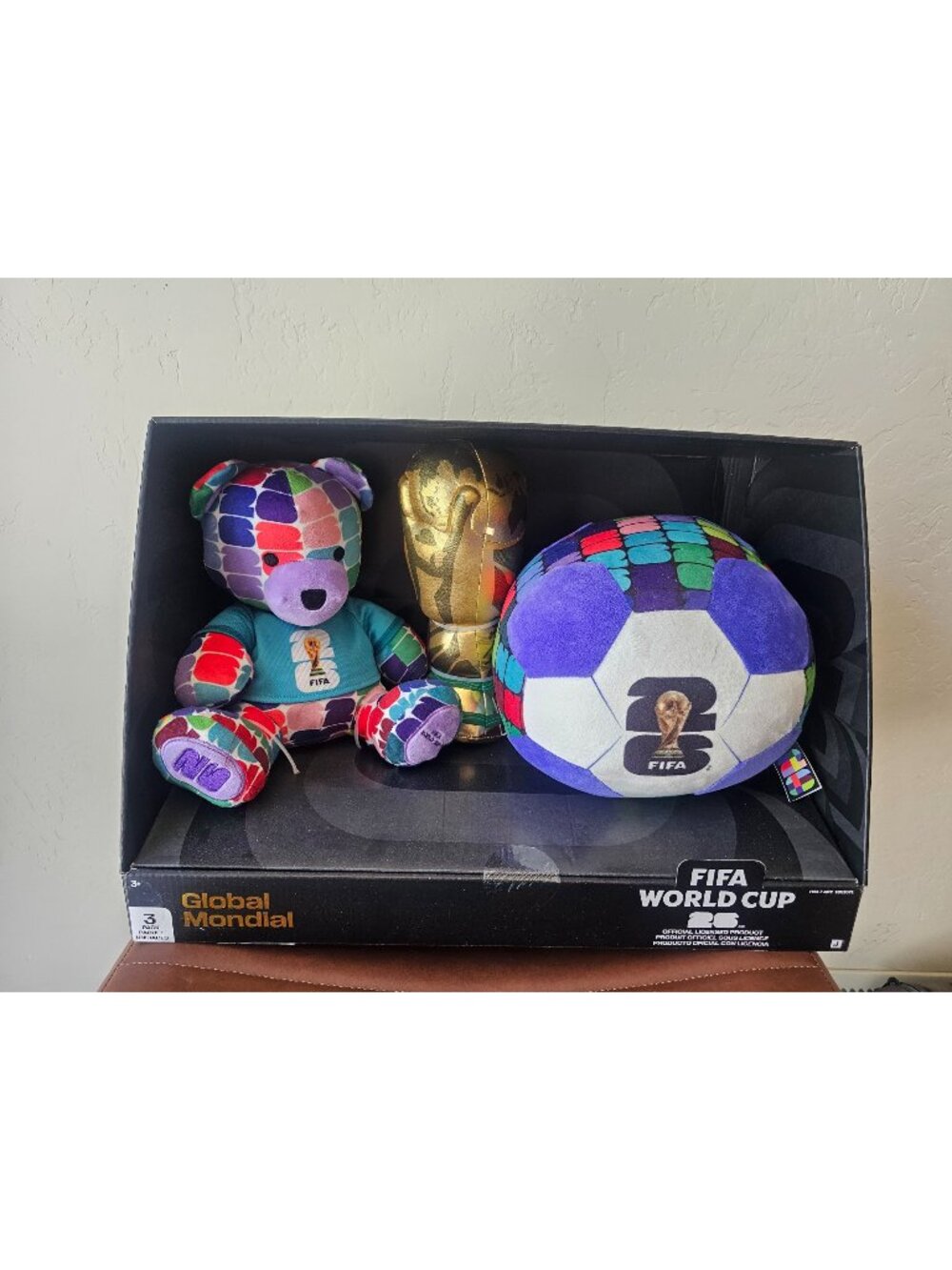 FIFA World Cup Global Mondial Plush Set - Trophy Bear & Ball - Jazwares Official